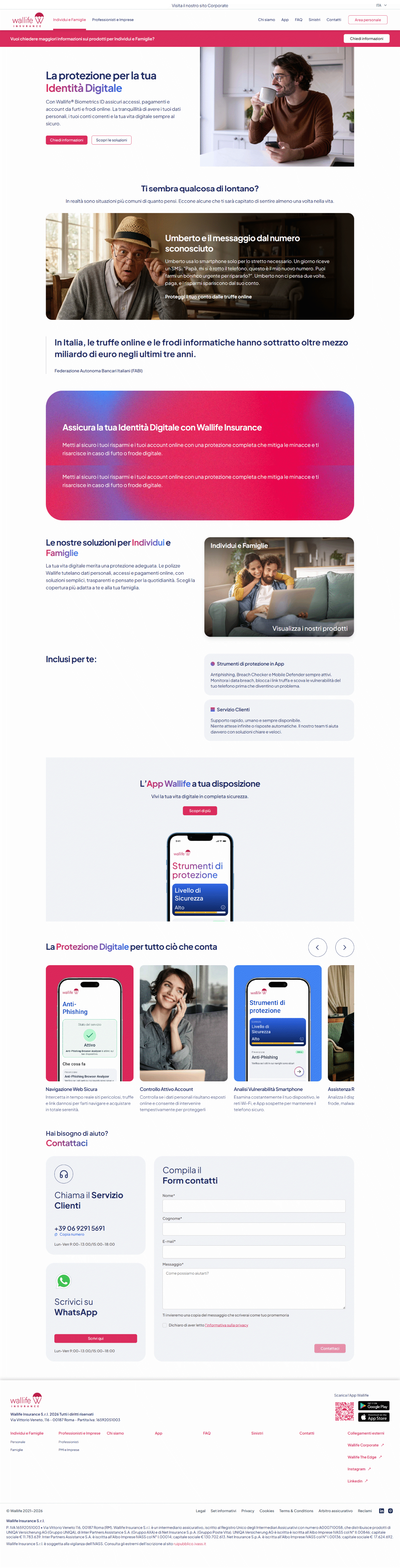 Wallife insurance nuovo sito web